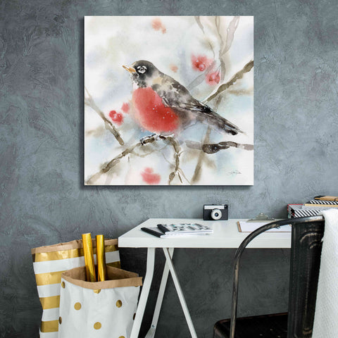 Image of 'Winter Robin' by Katrina Pete, Giclee Canvas Wall Art,26x26