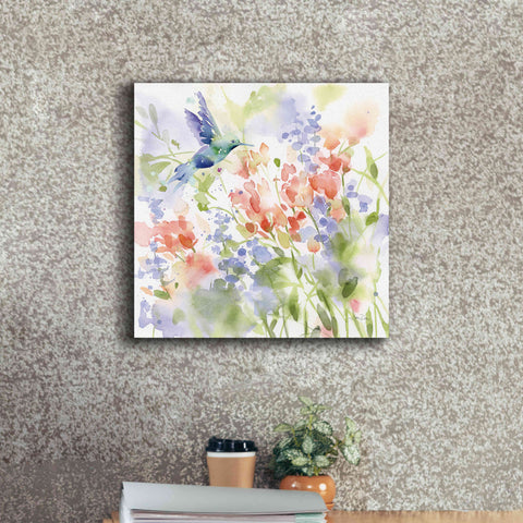 Image of 'Hummingbird Meadow' by Katrina Pete, Giclee Canvas Wall Art,18x18