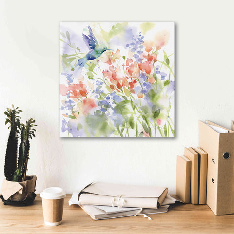 Image of 'Hummingbird Meadow' by Katrina Pete, Giclee Canvas Wall Art,18x18