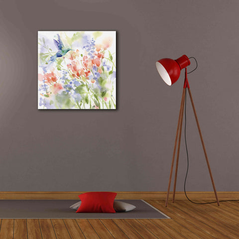 Image of 'Hummingbird Meadow' by Katrina Pete, Giclee Canvas Wall Art,26x26
