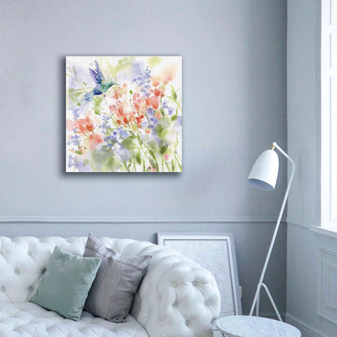Image of 'Hummingbird Meadow' by Katrina Pete, Giclee Canvas Wall Art,37x37