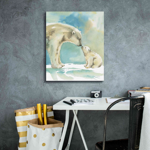 Image of 'Polar Bear Love' by Katrina Pete, Giclee Canvas Wall Art,20x24