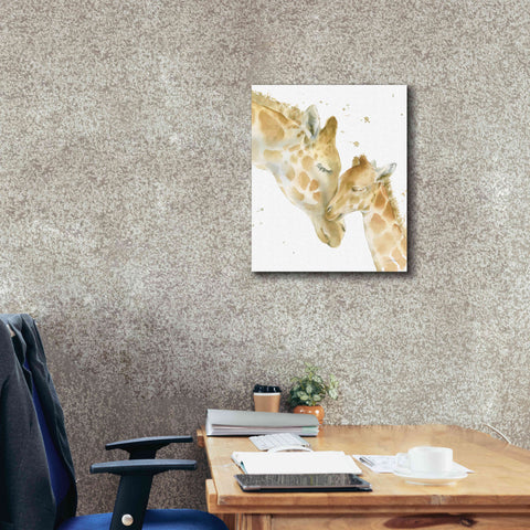 Image of 'Giraffe Love' by Katrina Pete, Giclee Canvas Wall Art,20x24