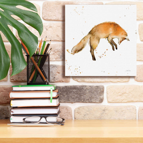 Image of 'Jumping Fox' by Katrina Pete, Giclee Canvas Wall Art,12x12