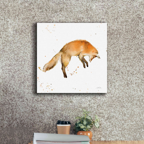 Image of 'Jumping Fox' by Katrina Pete, Giclee Canvas Wall Art,18x18