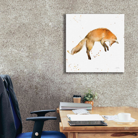 Image of 'Jumping Fox' by Katrina Pete, Giclee Canvas Wall Art,26x26
