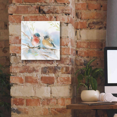 Image of 'Bluebird Pair in Spring' by Katrina Pete, Giclee Canvas Wall Art,12x12