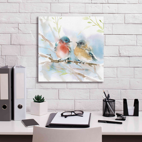 Image of 'Bluebird Pair in Spring' by Katrina Pete, Giclee Canvas Wall Art,18x18
