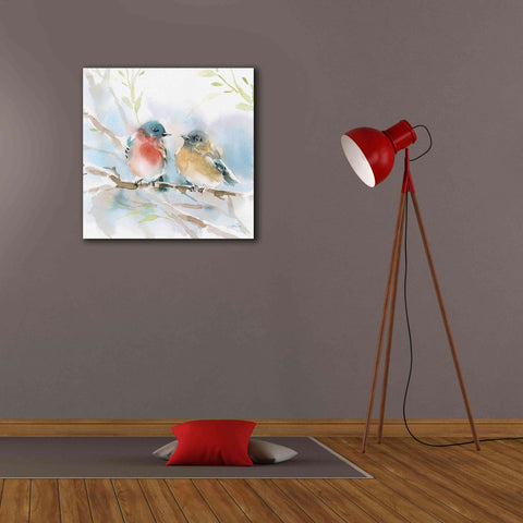 Image of 'Bluebird Pair in Spring' by Katrina Pete, Giclee Canvas Wall Art,26x26