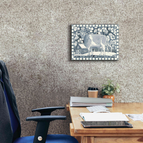 Image of 'Farm Life II Stripe Border' by Miranda Thomas, Giclee Canvas Wall Art,16x12