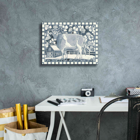 Image of 'Farm Life II Stripe Border' by Miranda Thomas, Giclee Canvas Wall Art,16x12