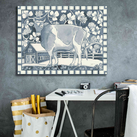 Image of 'Farm Life II Stripe Border' by Miranda Thomas, Giclee Canvas Wall Art,34x26