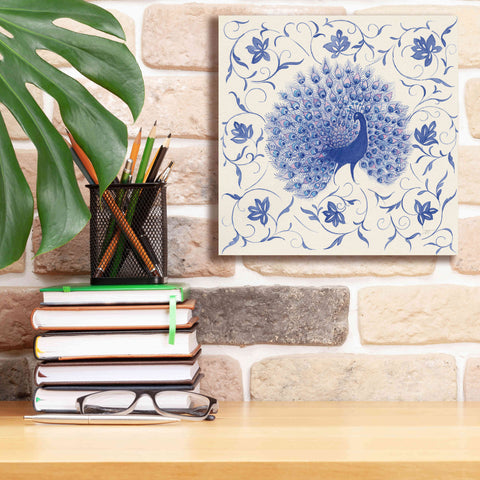 Image of 'Peacock Garden I' by Miranda Thomas, Giclee Canvas Wall Art,12x12