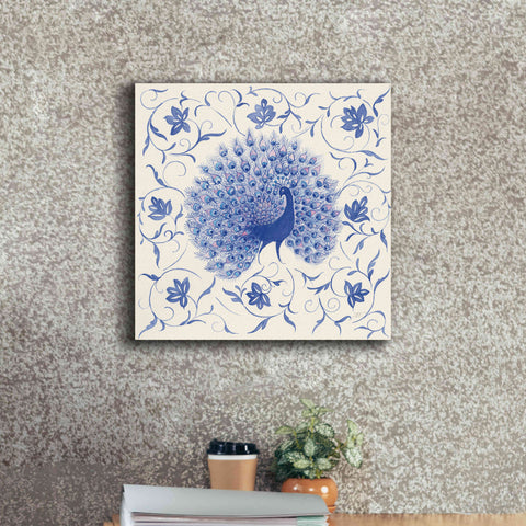Image of 'Peacock Garden I' by Miranda Thomas, Giclee Canvas Wall Art,18x18