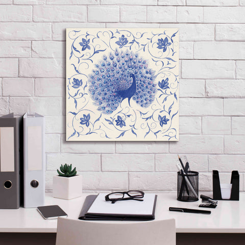 Image of 'Peacock Garden I' by Miranda Thomas, Giclee Canvas Wall Art,18x18