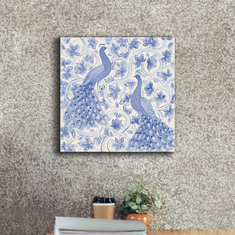 Image of 'Peacock Garden II' by Miranda Thomas, Giclee Canvas Wall Art,18x18