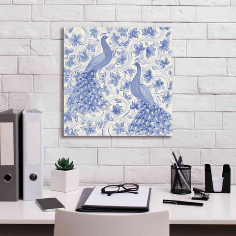 Image of 'Peacock Garden II' by Miranda Thomas, Giclee Canvas Wall Art,18x18