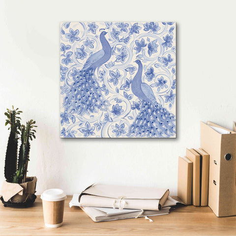 Image of 'Peacock Garden II' by Miranda Thomas, Giclee Canvas Wall Art,18x18