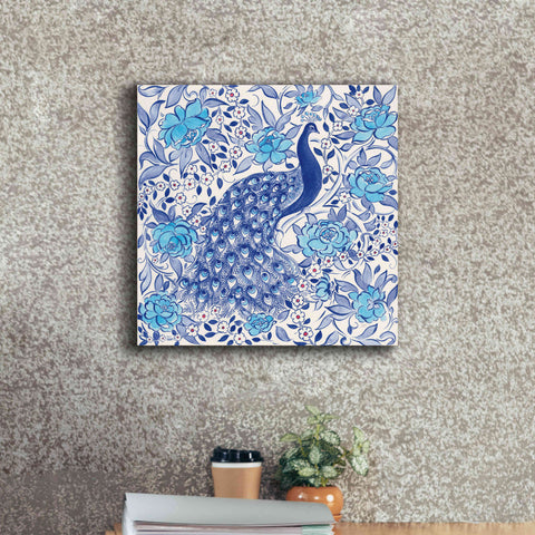 Image of 'Peacock Garden III' by Miranda Thomas, Giclee Canvas Wall Art,18x18