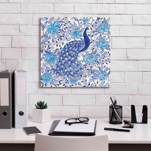 Image of 'Peacock Garden III' by Miranda Thomas, Giclee Canvas Wall Art,18x18