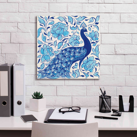 Image of 'Peacock Garden IV' by Miranda Thomas, Giclee Canvas Wall Art,18x18