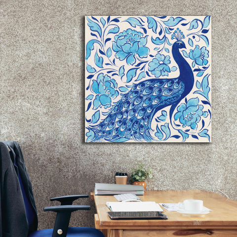 Image of 'Peacock Garden IV' by Miranda Thomas, Giclee Canvas Wall Art,37x37