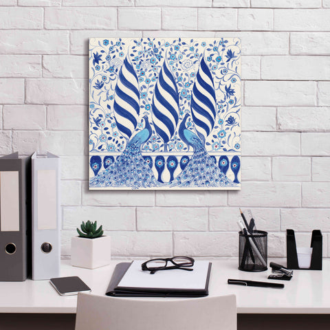 Image of 'Peacock Garden V' by Miranda Thomas, Giclee Canvas Wall Art,18x18