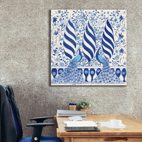 Image of 'Peacock Garden V' by Miranda Thomas, Giclee Canvas Wall Art,37x37