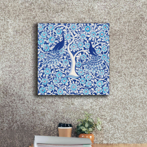 Image of 'Peacock Garden VII' by Miranda Thomas, Giclee Canvas Wall Art,18x18