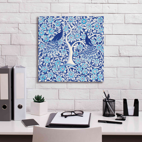 Image of 'Peacock Garden VII' by Miranda Thomas, Giclee Canvas Wall Art,18x18