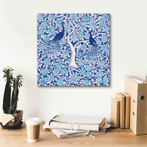 Image of 'Peacock Garden VII' by Miranda Thomas, Giclee Canvas Wall Art,18x18