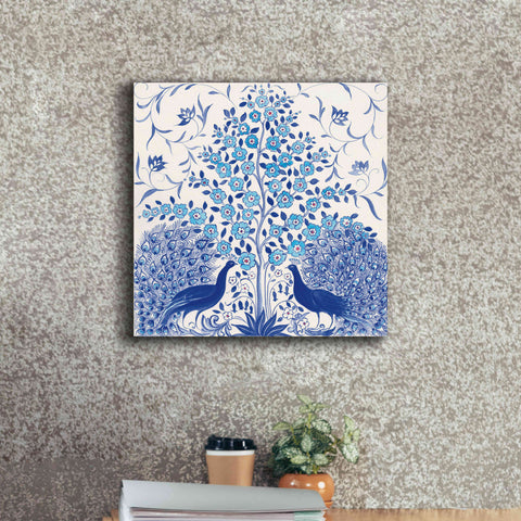 Image of 'Peacock Garden VIII' by Miranda Thomas, Giclee Canvas Wall Art,18x18