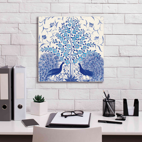 Image of 'Peacock Garden VIII' by Miranda Thomas, Giclee Canvas Wall Art,18x18