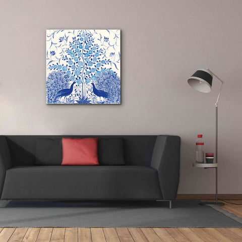 Image of 'Peacock Garden VIII' by Miranda Thomas, Giclee Canvas Wall Art,37x37