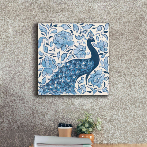 Image of 'Peacock Garden IV v2' by Miranda Thomas, Giclee Canvas Wall Art,18x18