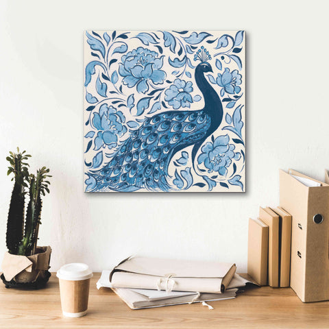 Image of 'Peacock Garden IV v2' by Miranda Thomas, Giclee Canvas Wall Art,18x18
