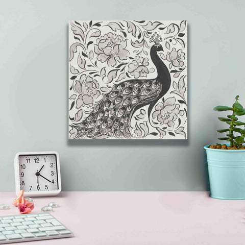 Image of 'Peacock Garden IV BW' by Miranda Thomas, Giclee Canvas Wall Art,12x12