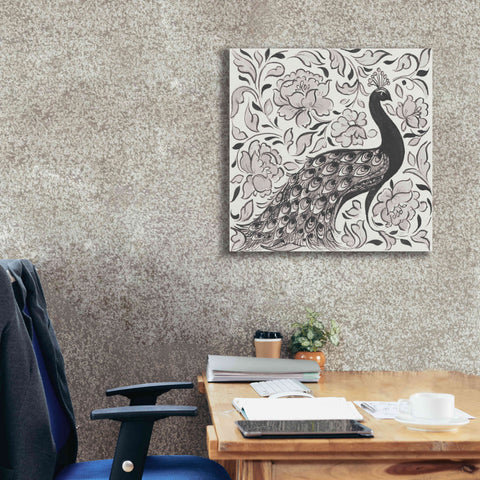 Image of 'Peacock Garden IV BW' by Miranda Thomas, Giclee Canvas Wall Art,26x26