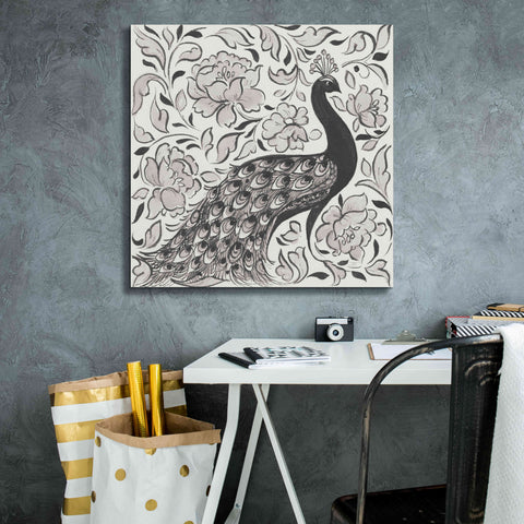 Image of 'Peacock Garden IV BW' by Miranda Thomas, Giclee Canvas Wall Art,26x26