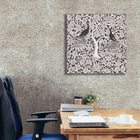 Image of 'Peacock Garden VII BW' by Miranda Thomas, Giclee Canvas Wall Art,26x26