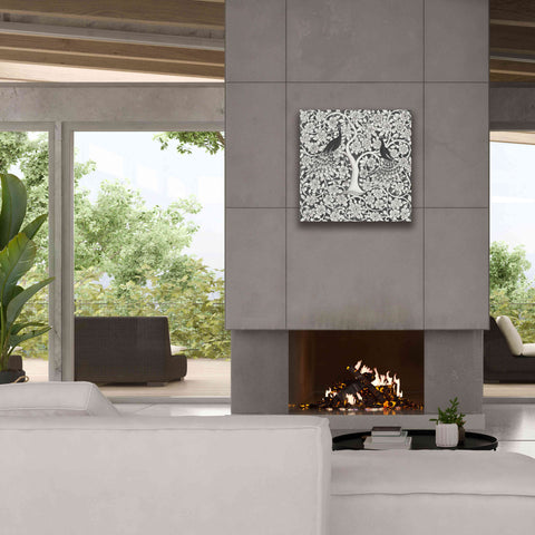 Image of 'Peacock Garden VII BW' by Miranda Thomas, Giclee Canvas Wall Art,26x26