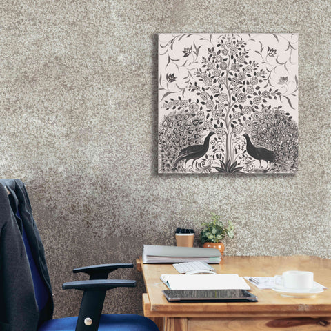 Image of 'Peacock Garden VIII BW' by Miranda Thomas, Giclee Canvas Wall Art,26x26
