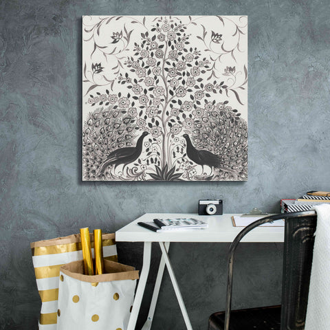 Image of 'Peacock Garden VIII BW' by Miranda Thomas, Giclee Canvas Wall Art,26x26