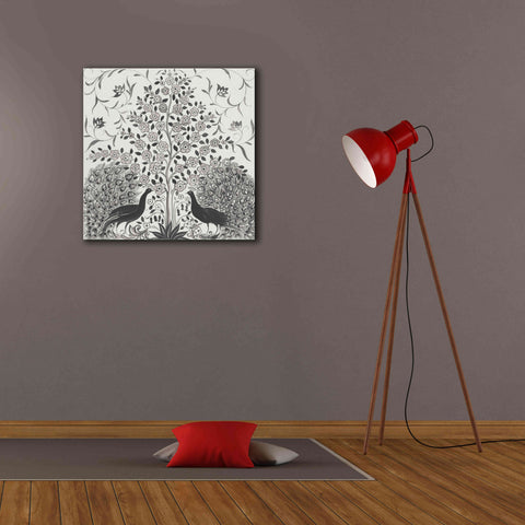 Image of 'Peacock Garden VIII BW' by Miranda Thomas, Giclee Canvas Wall Art,26x26