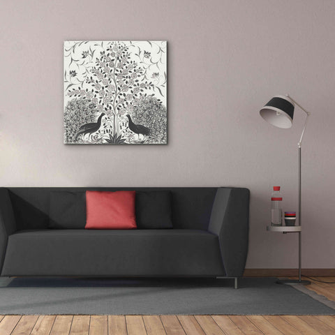 Image of 'Peacock Garden VIII BW' by Miranda Thomas, Giclee Canvas Wall Art,37x37