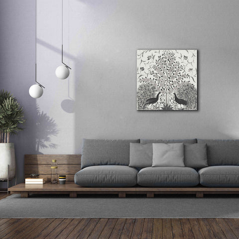 Image of 'Peacock Garden VIII BW' by Miranda Thomas, Giclee Canvas Wall Art,37x37