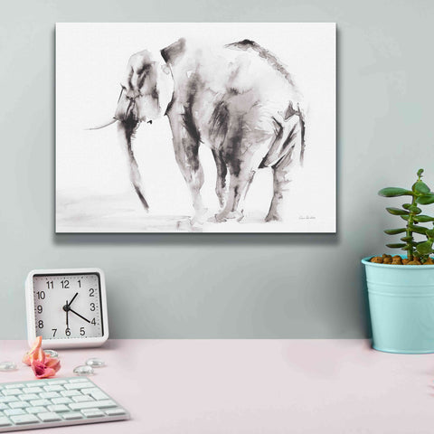 Image of 'Lone Elephant Gray' by Alan Majchrowicz, Giclee Canvas Wall Art,16x12