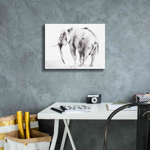 Image of 'Lone Elephant Gray' by Alan Majchrowicz, Giclee Canvas Wall Art,16x12