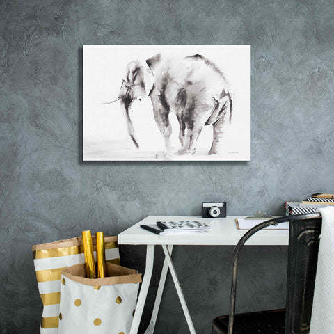 Image of 'Lone Elephant Gray' by Alan Majchrowicz, Giclee Canvas Wall Art,26x18