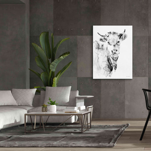 Image of 'Village Cow Gray' by Alan Majchrowicz, Giclee Canvas Wall Art,40x54